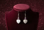 (Small)Sterling silver hooks with silver caps ink crystal and white mother of pearl shell - Native Bling
