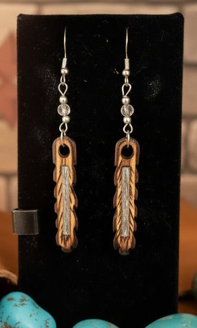 *Specialty Earrings* 1 of a kind Handcrafted wooden Feathers - Native Bling